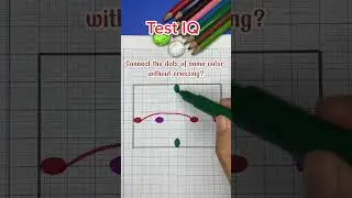 IQ Test: Connect the dots of same color without crossing? #iqtest #iq #quiz #test #trendingshorts