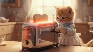 **CAT ASMR** Orange Kitten make breakfast 🥣! #cat#ai#funny#kittens#trending#cute#cooking#asmr#relax