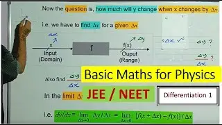 JEE / NEET Physics | Motion in a Straight Line | V 5 |  Differentiation 1