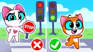 When You Cross the Street | Kids' Road Safety Rules | Traffic Safety + More | Purr-Purr