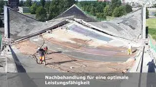 Sanierung der Hyparschale in Magdeburg mit Carbonbeton