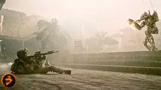 Rookie Marine Faces Off Against the Alien Robot | BATTLE LOS ANGELES
