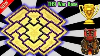 Clash Of Clans -Th9 War Base With Bomb Tower- New Update 3 Star War Base With Anti Everything