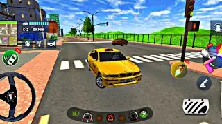 UK taxi driving simulator 3D woman passenger journey drop carrat location android gameplay