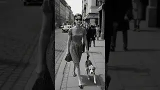 A Stroll Through Time: 1960s Elegance on a Leash