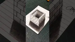 Lubang Kubusi 3D #tricks #art #shorts #3d #reels #howtodraw #tutorial #drawing #opticalillussion