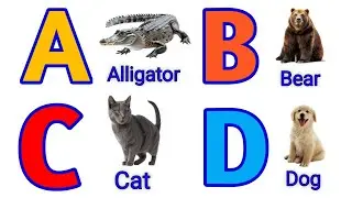 Animals name A to Z | ABCD | Animals name in English | Nursery Rhymes | Phonics song #aforapple