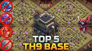 TOP 5 TH9 WAR BASE DESIGN + WITH LINK|2025|CLASH OF CLANS 