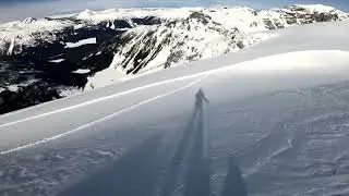 Skiing the North face of Slalok Mountain, The Duffey, British Columbia