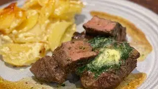 How to Cook Flat Iron Steak with Dauphinoise Potatoes | Steak & Potato Gratin Recipe |Parsley Butter