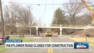 Portion of Mayflower Road closed during bridge construction