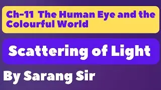 Scattering of Light - Class 10 Physics | Human Eye and the Colourful World | Sarang Classes