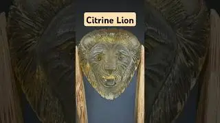 Hand-Carved Citrine Lion & Footprint &ndash; Natural Gemstone Sculpture #gemstone #citrine
