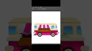 vector ice cream truck 2D illustration | Speed Art