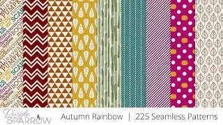 Autumn Rainbow Seamless Pattern Collection  |  225 PNG Files