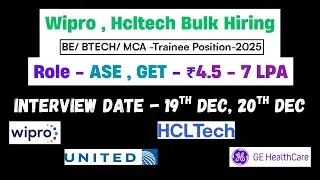 🤯Wipro Bulk Hiring 2025 | Direct Test Hiring 2025 | HCL Tech Hiring 2025 Batch | hire me plz