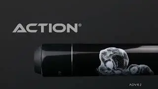 Action ADV62 Adventure Pool Cue - Stacked Skulls - HD Rotating 360 Degree Wide View
