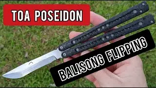 TOA Poseidon Carbon Fiber Balisong Flipping