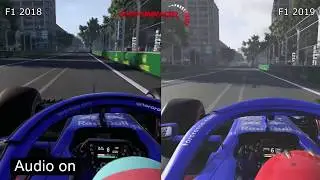 F1 2018 vs F1 2019 (Toro Rosso at Baku Comparison)