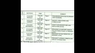 D.EI.ED 2018 management students ki exam time table🙂👍👍🧭