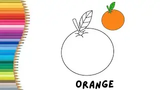 Orange Drawing 🍊 | Easy Fruit Drawing for Kids | Step by Step Art Tutorial