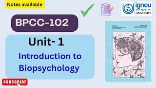 BPCC-102 unit-1 introduction to biopsychology || easy notes || #bpcc102 #notes #ignou #explanation 