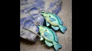 Niobium Bluegills, Hand Made, Die Pressed & Anodized Earrings