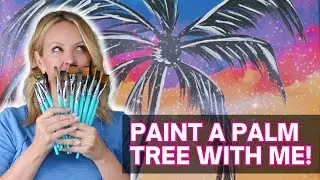 Take this Sunset Palm PAINT PARTY CHALLENGE! | You can teach paint parties too!