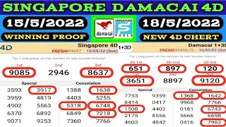 18/5/2022 SINGAPORE DAMACAI 4D CHART AND 2D NUMBER-WATCH  15/5/2022 WINNING PROF  perdana4d 4d