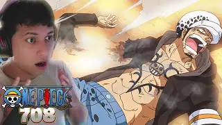 DOFLAMINGO CUTS LAWS ARM OFF!! | One Piece Episode 708 Reaction