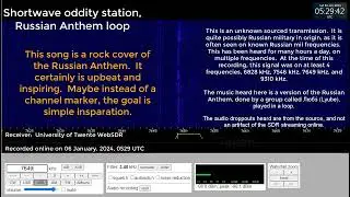 Shortwave Oddity, Russian Anthem on mil freqs #3, 7649 kHz, USB mode, 06 January, 2024, 0529 UTC