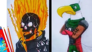tres dibujos f&aacute;ciles de hacer / (soldier boy), (Ghost rider), (black noir)