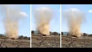 Tornado or 'dust devil' caught on camera by Fire Fighters who were tackling a wildfire in Dorset