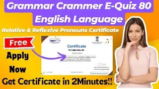 Free English Language E-Quiz Certificate Online | Relative & Reflexive Pronouns Certificate