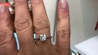 Simple Solitaire Ring Cubic Zirconia 14K White gold 8630