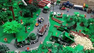 LEGO forestry logging machine. Tree cutter