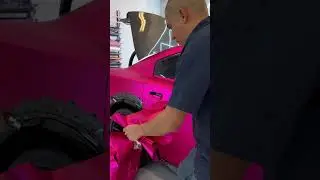 The most Expensive wrap we offer 🔥✨ Satin Pink Chrome 💪💪🏆✨ #carwrapping #asmr #carwrap #carwraps