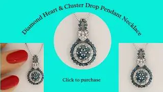 Diamond Heart Cluster Drop Pendant Necklace .70CT White Gold Chain &ndash; 33279 #bluediamonds #necklace