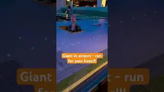 Terminal 3, runway 2 - A GIANT!!! In a lift #japan #elevator #lift #giant #smallworlds