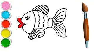 Fish drawing for beginners | How to draw fish | Coloring & Painting Toddlers | Kids Drawing #fish 