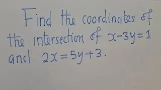 Coordinates of the intersection