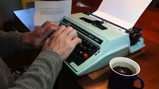 1977 Montgomery Ward Escort 350 typewriter at work