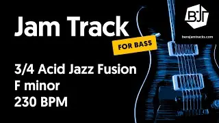 3/4 Acid Jazz Fusion Jam Track in D minor (for bass) 