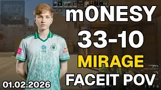 m0NESY (33-10, 3.3 K/D) Mirage | FACEIT POV DEMO CS2 | Feb 01, 2026 19:36 UTC