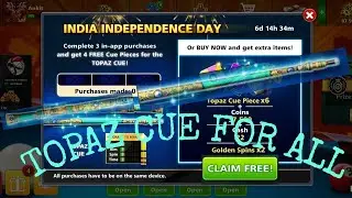 NEW TOPAZ CUE IN 8 BALL POOL