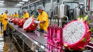 Inside a Modern Factory Making Dragon Fruit Wine  Full Process