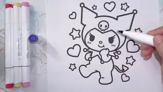 ASMR Coloring Kuromi | Relaxation & Smooth Marker Sounds