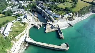 UpAir one drone flight from Porthpean to Charlestown in Cornwall