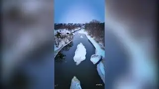 Wkra, kra, zima 🥶❄️⛄️ #drone #poland #travel #dronevideo #zima #winter #river #polska #rzeka 