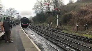 BR 4MT No.75069 arrived in Bridgnorth station (Winter gala) railway 200 #train￼